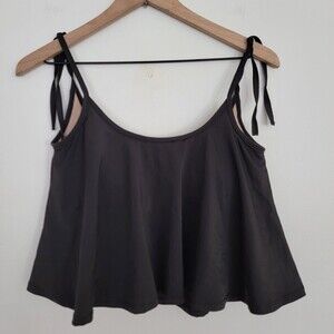 Kortni Jeane Black Swimsuit Swing Tankini Tie Top Lined Padded Size Medium